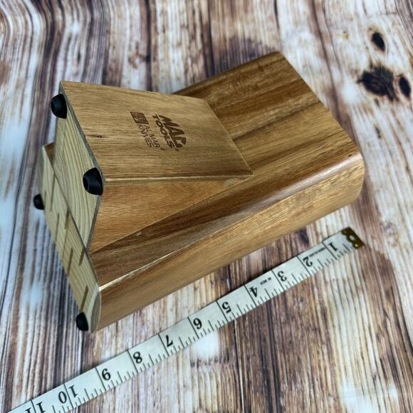 Mac Tools Knives Brown Wood Block ONLY 7 Slot Knife Holder Kitchen Storage - Picture 9 of 10